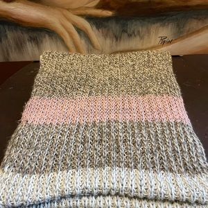 Cozy infinity scarf. Shades of neapolitan ice cream